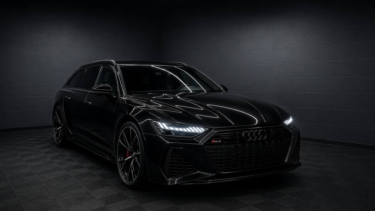 Black Audi in the Automotive Dent Centre workshop
